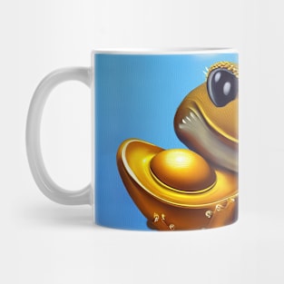 Gecko hold gold ingot Mug